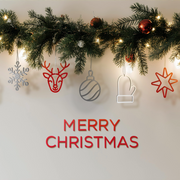 Acrylic Christmas Ornaments Set (20 Pc): Wall, Window & Tree Decor — “Thin Christmas” Design