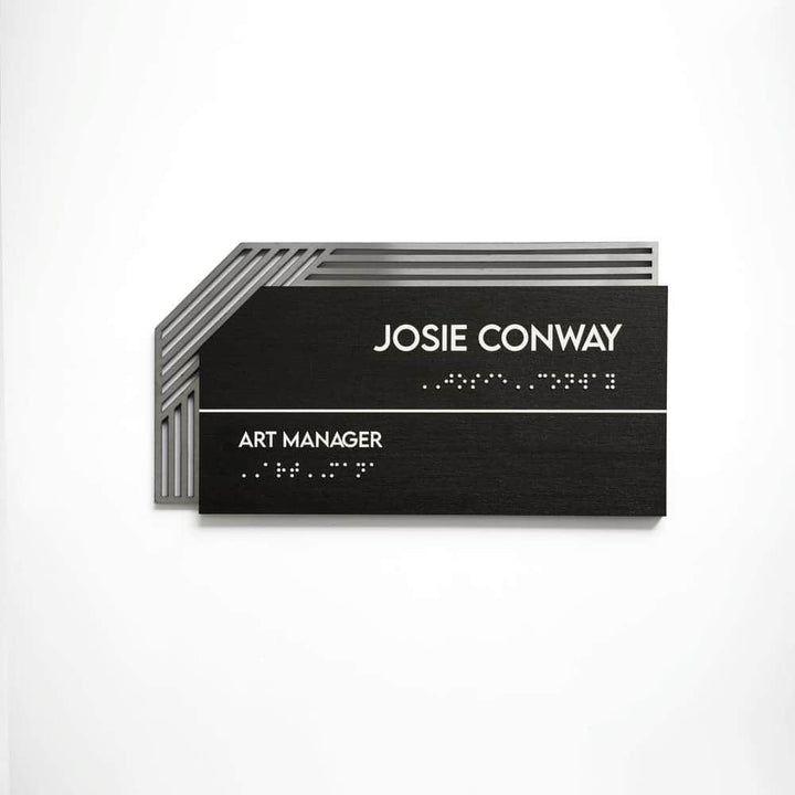 Door Signs Office Door Number Sign with Personalized Name: Stainless Steel & Wood — " Authentic " Design Door Signs Office Door Number Sign with Personalized Name: Stainless Steel & Wood — " Authentic " Design