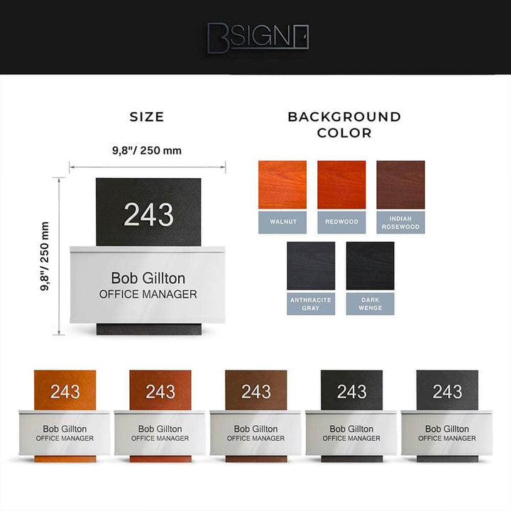 Door Signs Room Number Sign with Name Plate: Wood & Acrylic Sign Door Signs Room Number Sign with Name Plate: Wood & Acrylic Sign