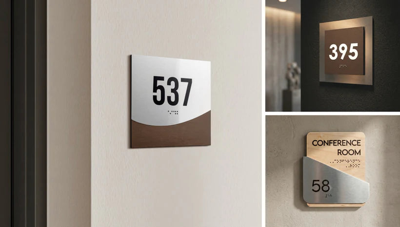 Bsign wall sign with a number