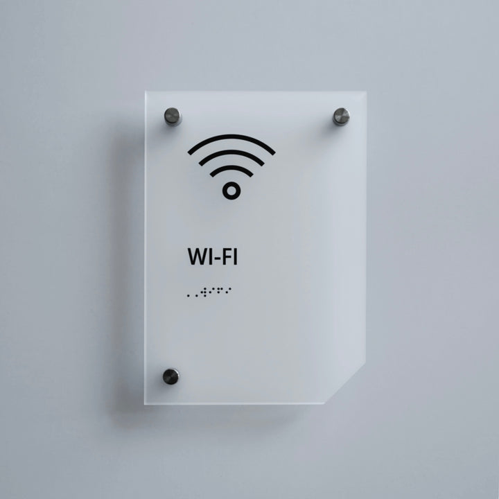 a white sign with a wifi symbol on it a white sign with a wifi symbol on it