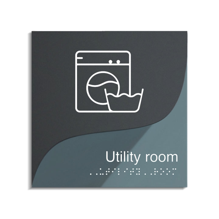 Utility Room Door Sign - Acrylic Door Plate - "Gray Calm" Design Utility Room Door Sign - Acrylic Door Plate - "Gray Calm" Design