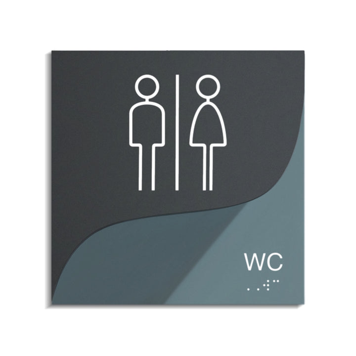 Acrylic WC Toilet Sign — "Gray Calm" Design Acrylic WC Toilet Sign — "Gray Calm" Design