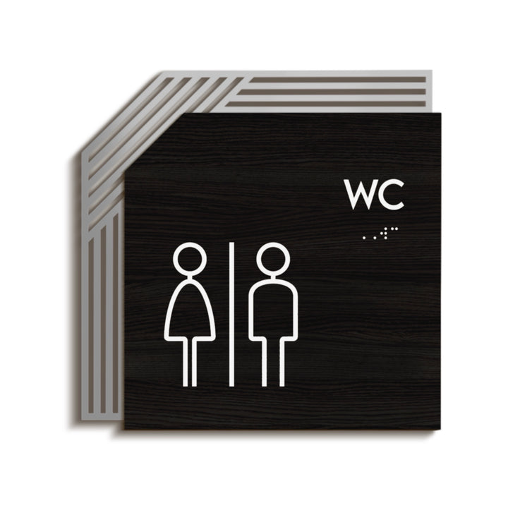 All Gender Restroom Sign: Wood & Stainless Steel — "Authentic" Design All Gender Restroom Sign: Wood & Stainless Steel — "Authentic" Design