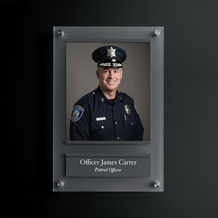 Police Officer Sign with Photo – Custom Acrylic Name Plate Police Officer Sign with Photo – Custom Acrylic Name Plate