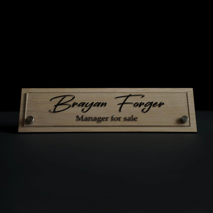 Desk sign Personalized Desk Name Plate: Wood & Acrylic Sign Desk sign Personalized Desk Name Plate: Wood & Acrylic Sign