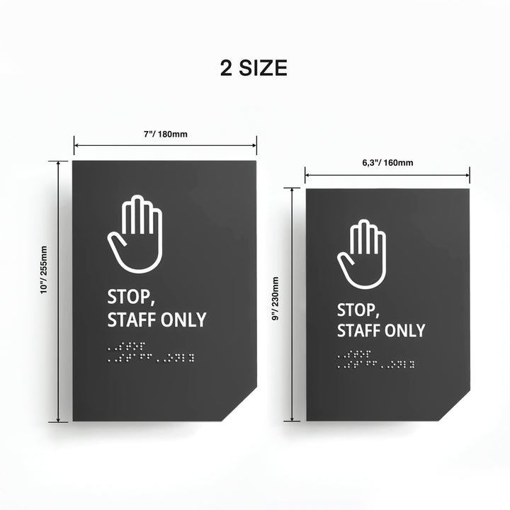 Staff Only Sign: Matte Gray Acrylic — "Clear" Design Staff Only Sign: Matte Gray Acrylic — "Clear" Design