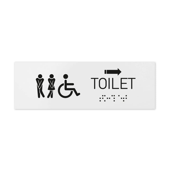 Bathroom Signs ADA Men & Women & Wheelchair Toilet Signs with Braille - Milk Acrylic Bathroom Signs ADA Men & Women & Wheelchair Toilet Signs with Braille - Milk Acrylic