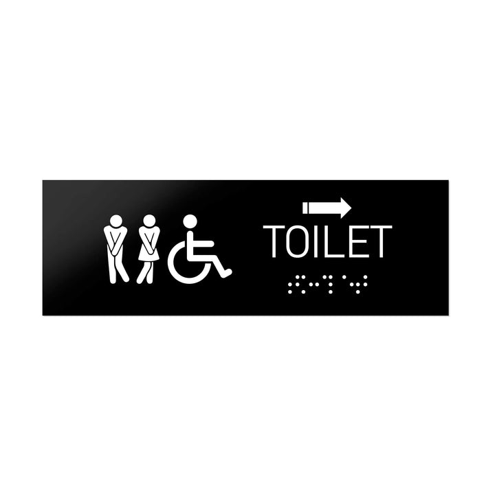 Bathroom Signs ADA Men & Women/Wheelchair Toilet Signs - Black Acrylic with Braille Bathroom Signs ADA Men & Women/Wheelchair Toilet Signs - Black Acrylic with Braille