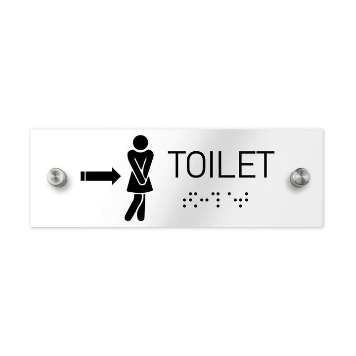 Bathroom Signs ADA Women Toilet Sign with Braille - Clear Acrylic Bathroom Signs ADA Women Toilet Sign with Braille - Clear Acrylic