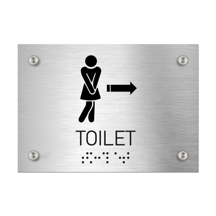 Information signs Directional Women Restroom Sign — Stainless Steel Door Plate Information signs Directional Women Restroom Sign — Stainless Steel Door Plate