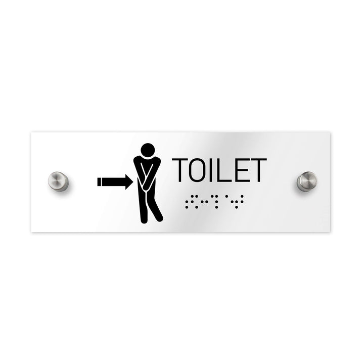 Bathroom Signs ADA Men Toilet Signs with Braille - Clear Acrylic Bathroom Signs ADA Men Toilet Signs with Braille - Clear Acrylic