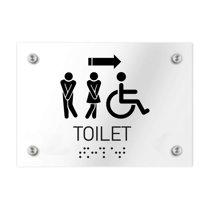 Bathroom Signs All Gender Directional Restroom Sign - Clear Acrylic Bathroom Signs All Gender Directional Restroom Sign - Clear Acrylic
