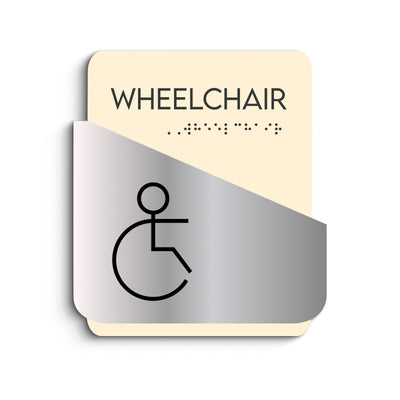 Bathroom Signs - Wheelchair Sign For Restroom: "Downhill" Design