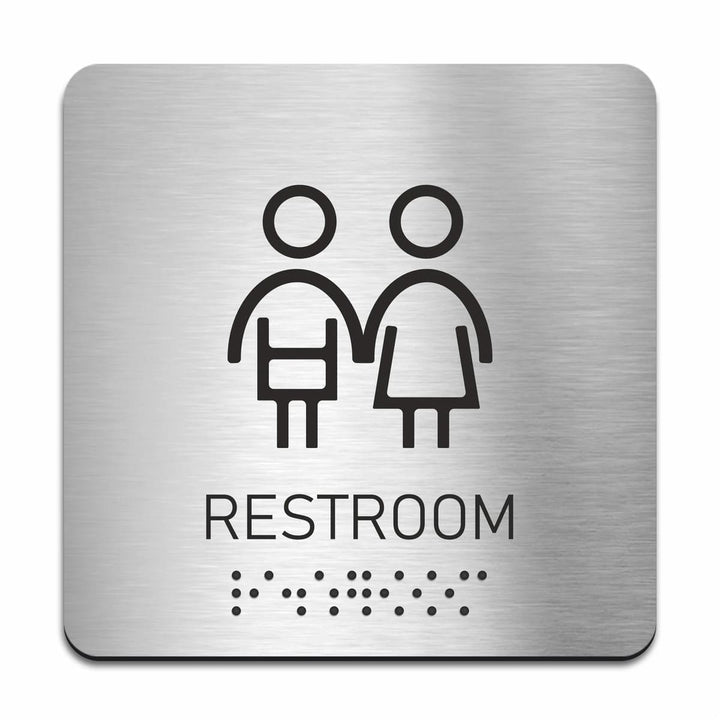 ADA children restroom sign with Braille, stainless steel ADA children restroom sign with Braille, stainless steel
