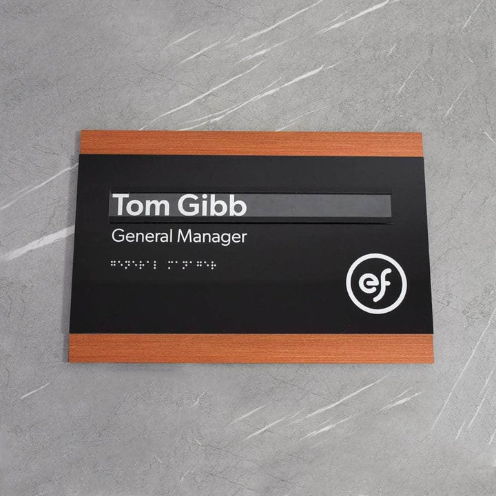 Door Signs Interchangeable Name Plate: Wood & Acrylic Door Sign — "Buro" Design Door Signs Interchangeable Name Plate: Wood & Acrylic Door Sign — "Buro" Design