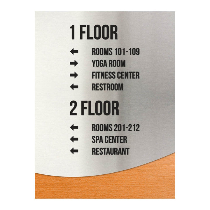 Wayfinding Sign: Custom Steel Wall Plate — "Jure" Design Wayfinding Sign: Custom Steel Wall Plate — "Jure" Design