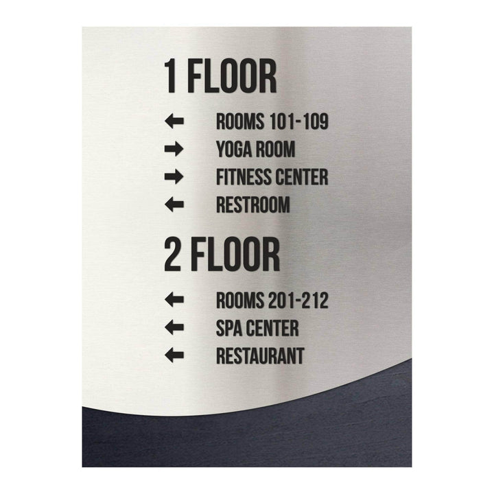 Wayfinding Sign: Custom Steel Wall Plate — "Jure" Design Wayfinding Sign: Custom Steel Wall Plate — "Jure" Design
