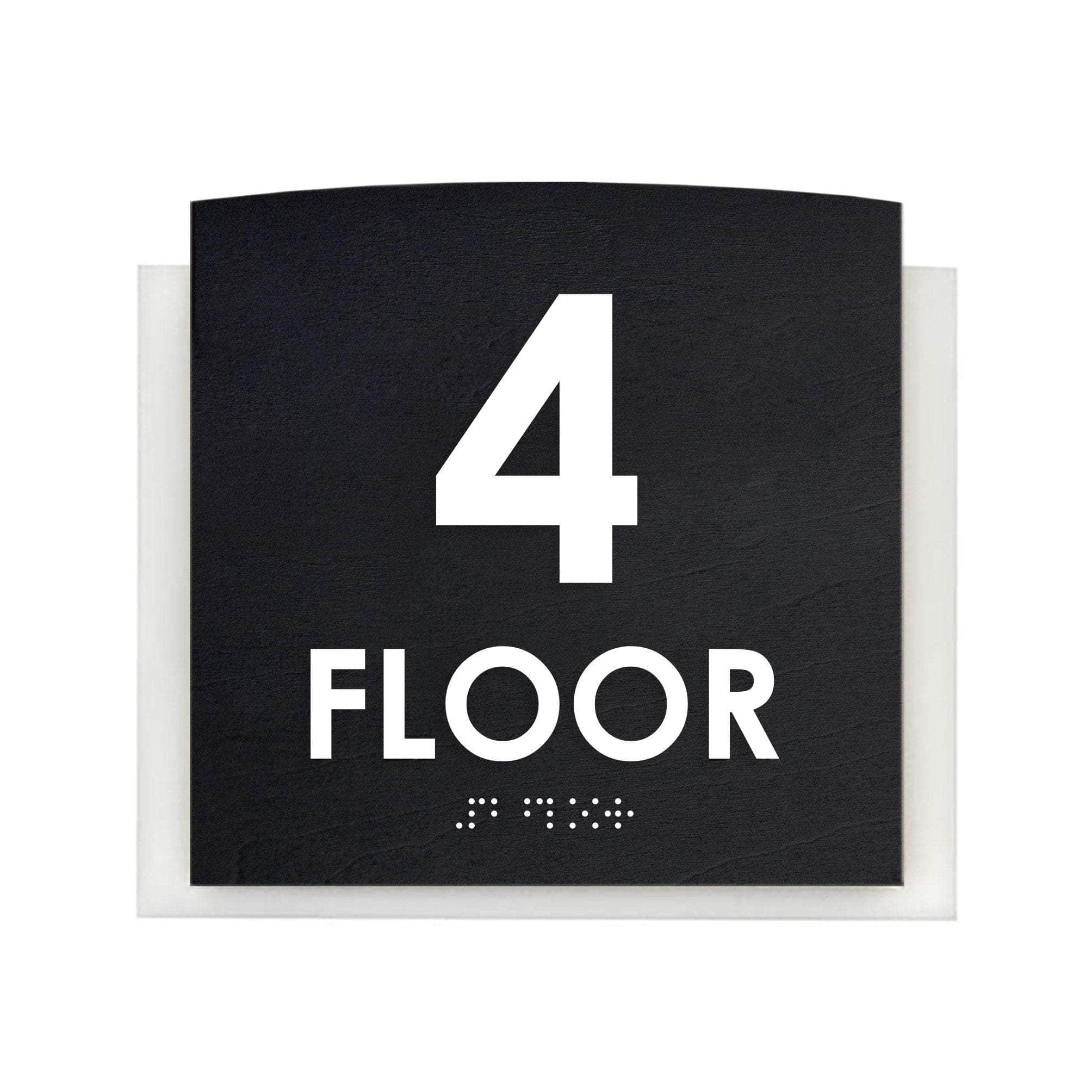 4th Floor Sign: Wood & Acrylic Door Sign — "Scandza" Design – Bsign