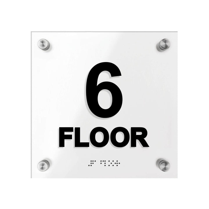 Floor Signs Acrylic 6ft Floor Sign with Braille - "Classic" Design Floor Signs Acrylic 6ft Floor Sign with Braille - "Classic" Design