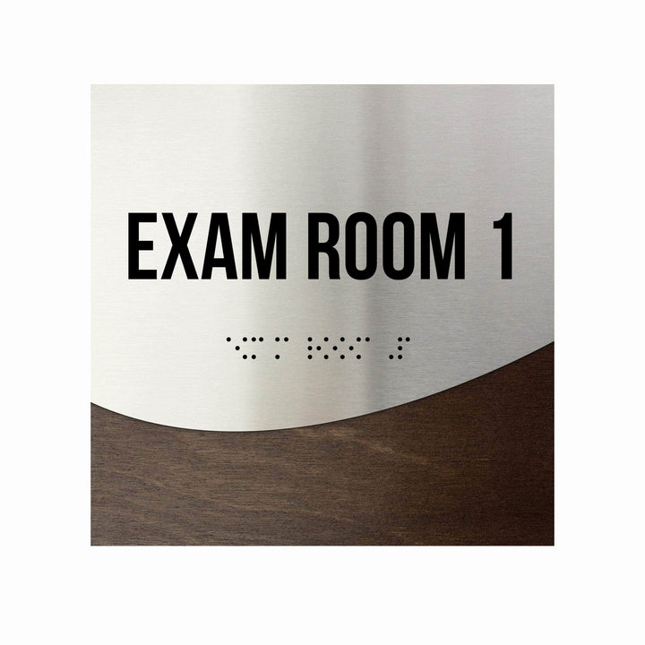Exam Room Sign - Interior Office Door Signs - Stainless steel & Wood "Jure" Design Exam Room Sign - Interior Office Door Signs - Stainless steel & Wood "Jure" Design