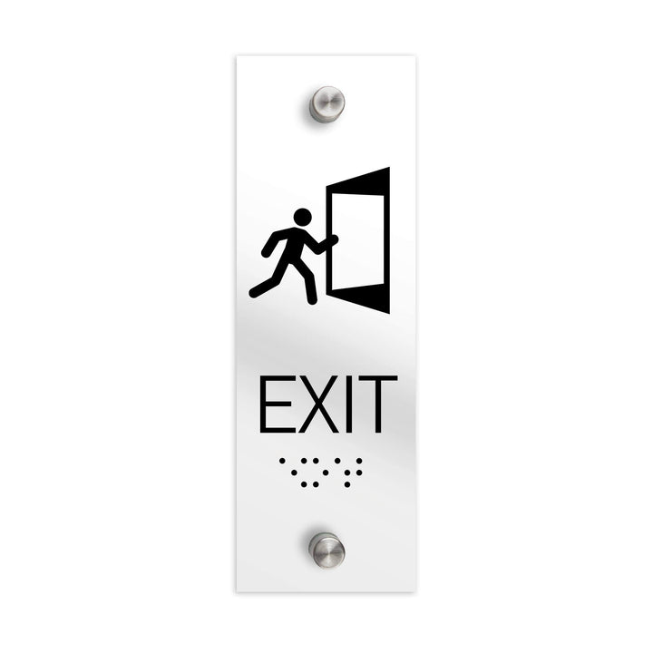 Information signs ADA Exit Sign with Braille: Clear Acrylic Sign Information signs ADA Exit Sign with Braille: Clear Acrylic Sign