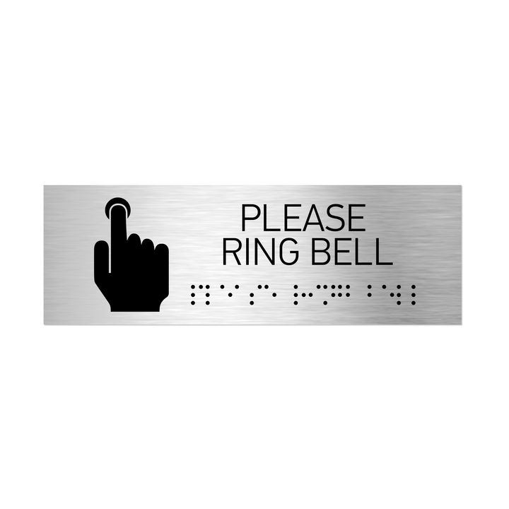 Information signs Please Ring Bell Signs - Stainless steel with Braille (11.8x3.9'' / 300x100 mm) Information signs Please Ring Bell Signs - Stainless steel with Braille (11.8x3.9'' / 300x100 mm)