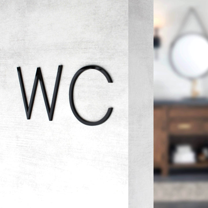 Bathroom Signs WC Restroom Sign: Acrylic Sign — "Thin" Design Bathroom Signs WC Restroom Sign: Acrylic Sign — "Thin" Design