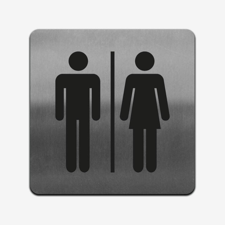 Bathroom Signs All Gender WC Sign - Stainless Steel Bathroom Signs All Gender WC Sign - Stainless Steel