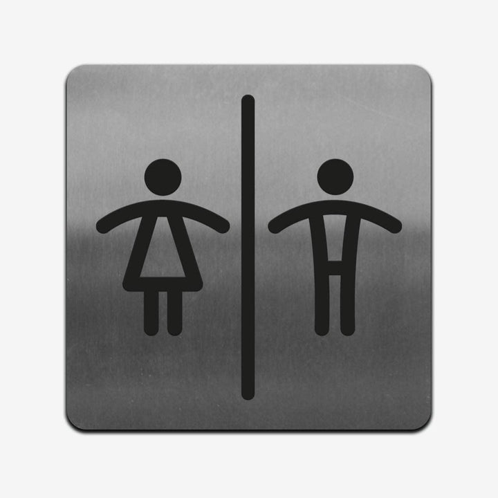 Bathroom Signs All Gender Signs for Bathroom - Stainless Steel Bathroom Signs All Gender Signs for Bathroom - Stainless Steel