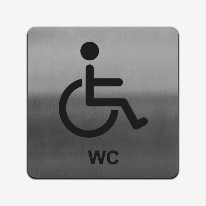 Bathroom Signs Disabled WC Sign - Stainless Steel Bathroom Signs Disabled WC Sign - Stainless Steel