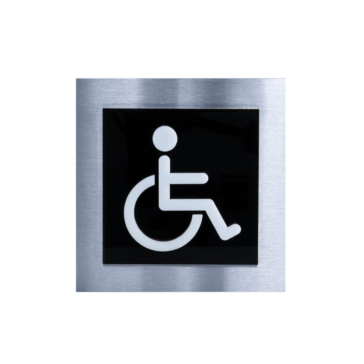 Bathroom Signs Steel Wheelchair Bathroom Sign - "Modern" Design Bathroom Signs Steel Wheelchair Bathroom Sign - "Modern" Design