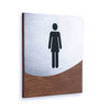 Interior Women's Restroom Sign: Wood & Stainless Steel — "Jure" Design