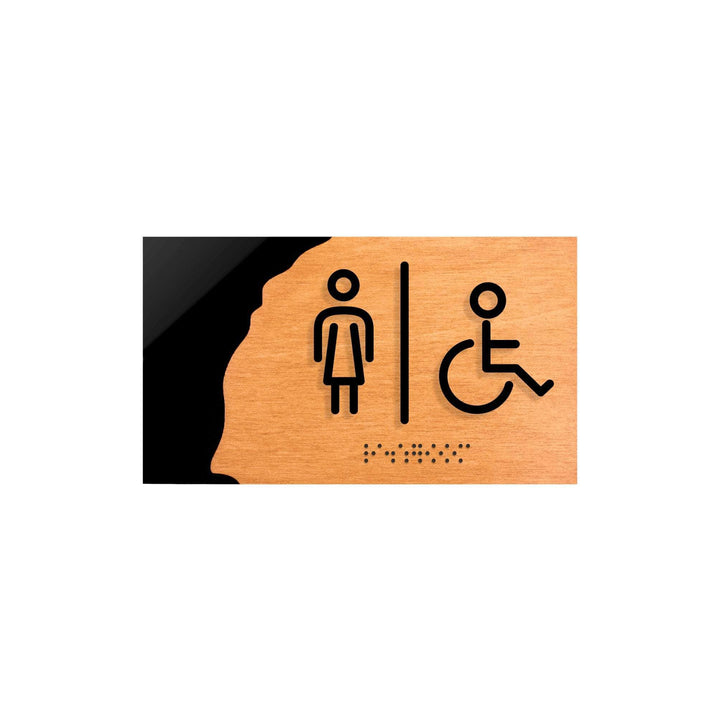 Bathroom Signs Women & Disabled Person Restroom Sign - "Sherwood" Design Bathroom Signs Women & Disabled Person Restroom Sign - "Sherwood" Design