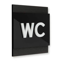 WC Restroom Sign: Wood & Acrylic — "Buro" Design