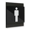 Men's Bathroom Sign: Wood & Acrylic — "Buro" Design