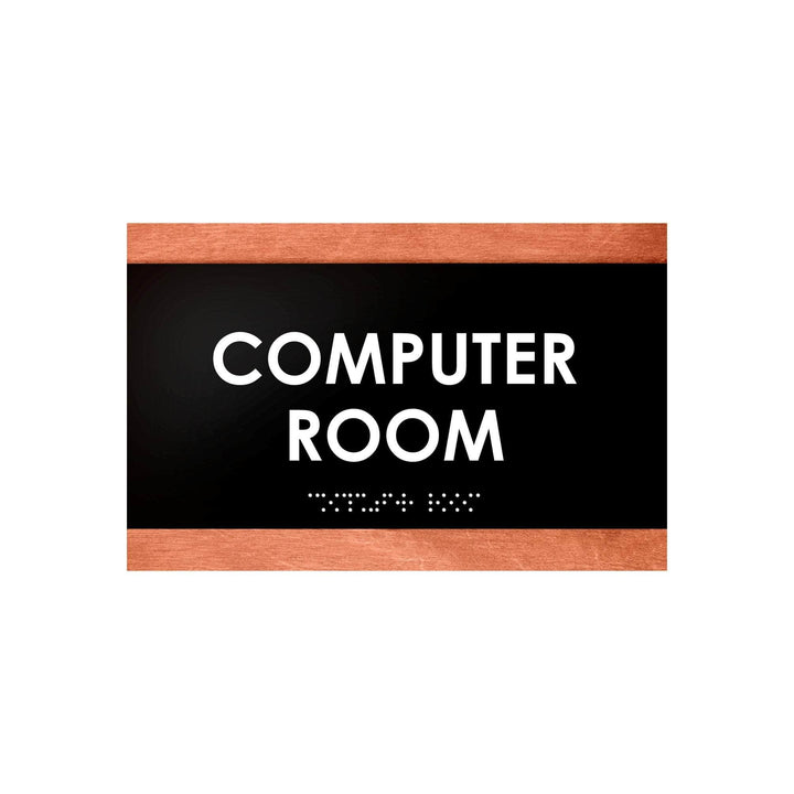 Computer Room Sign — Wood Door Plate — "Buro" Design Computer Room Sign — Wood Door Plate — "Buro" Design