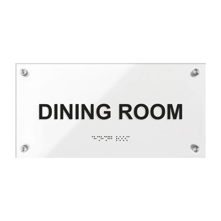 Door Signs Dinning Room Sign: Acrylic Sign with Braille — "Classic" Design Door Signs Dinning Room Sign: Acrylic Sign with Braille — "Classic" Design