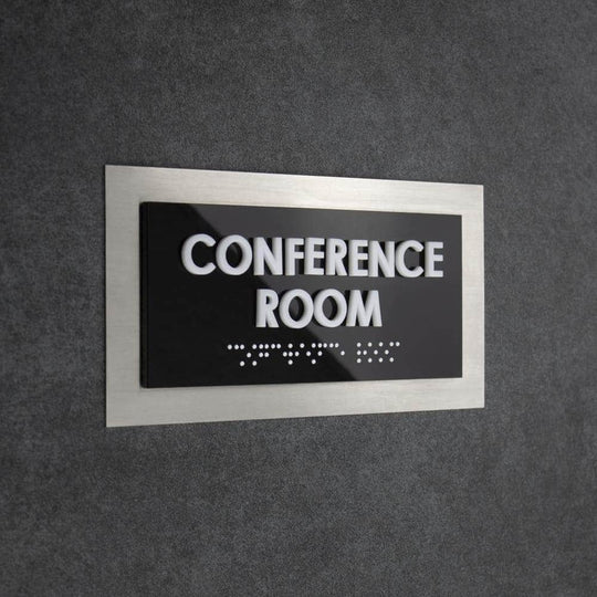 Door Signs Conference Room Sign — Stainless Steel Door Plate — "Modern" Design Door Signs Conference Room Sign — Stainless Steel Door Plate — "Modern" Design