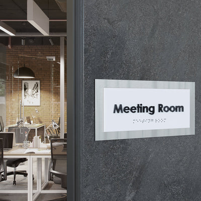 Conference Room Sign — Stainless Steel Door Plate — "Modern" Design