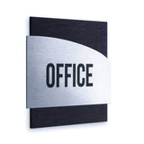 Personalized Door Sign: Wood & Stainless Steel — Wave Design