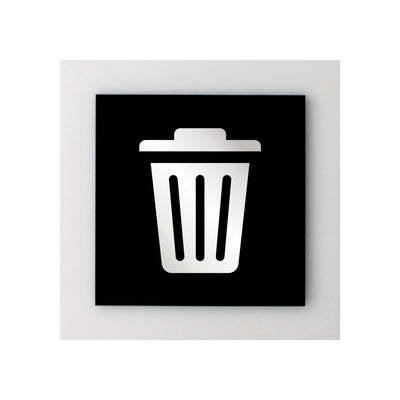 Acrylic Trash Bin Sign - 