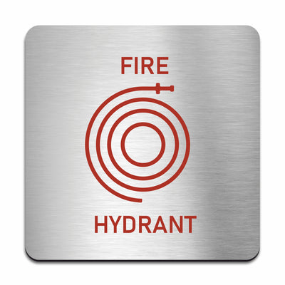 Fire Hydrant Safety Sign — Stainless Steel Plate