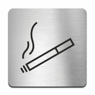 Smoke Area Sign — Stainless Steel Signage