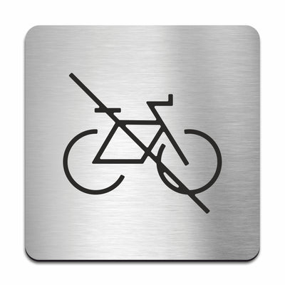 No Bicycles Allowed Sign — Stainless Steel Plate