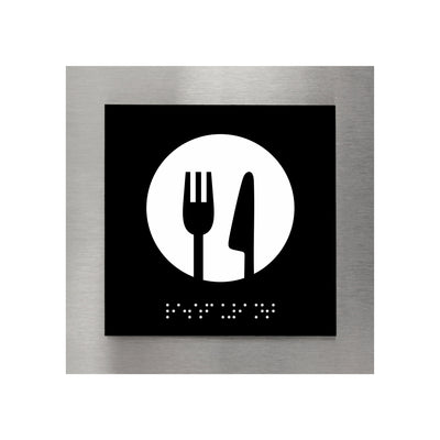 Steel Dining Room Sign with Braille - 
