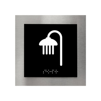 Steel Shower Room Sign with Braille - 