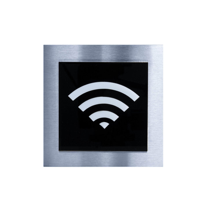 Information signs Wi-Fi Steel Wall Plate for Office - "Modern" Design Information signs Wi-Fi Steel Wall Plate for Office - "Modern" Design