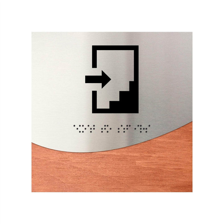 Information signs Stairwell Sign: Steel Wayfinding Signage — "Jure" Design Information signs Stairwell Sign: Steel Wayfinding Signage — "Jure" Design