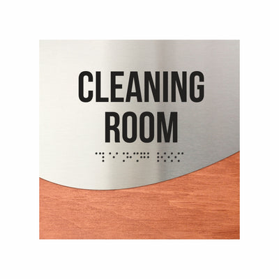 Wood & Steel Cleaning Room Sign - 